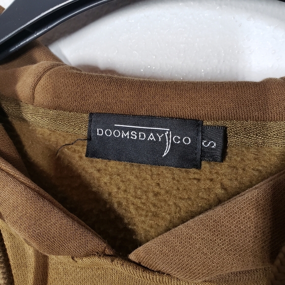 Doomsday Co. Brown Broqn Tan Colorblock Pullover Hoodie Size Small - Picture 4 of 8